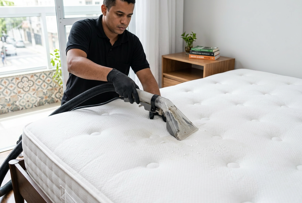 Limpeza profissional de colchão